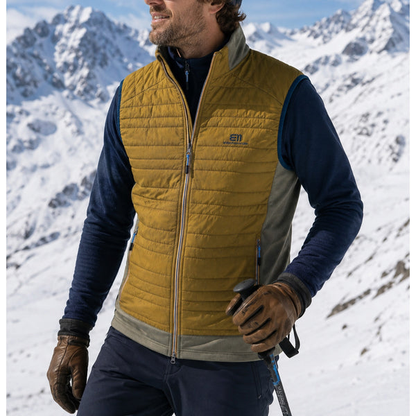 State of Elevenate Fusion Stretch Insulated Vest Men's XL Mustard Brown NWOT