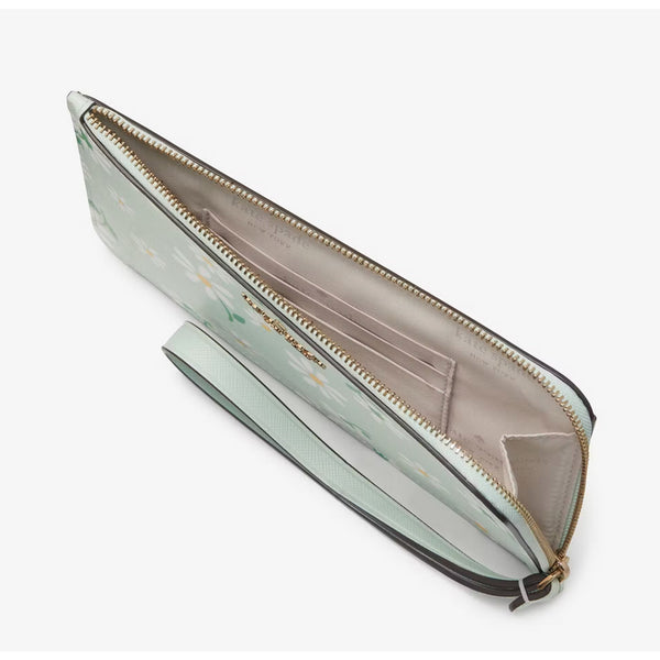 Kate Spade Medium L-Zip Lucy Wristlet Day Tripper Scattered Daisies Floral NWOT