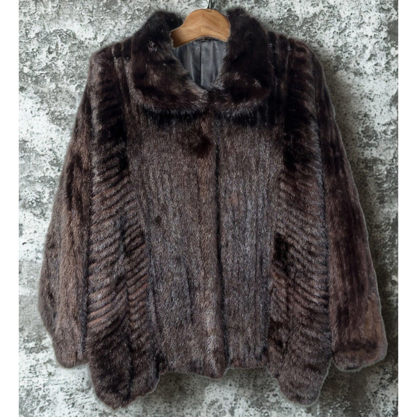 Ranch Mink Fur Coat Severyn Furs Short Jacket Womens Sz 10 PRISTINE Stored VTG