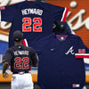 Atlanta Braves Jason Heyward #22 Nike MLB Baseball Jersey Men's L Vintage Navy