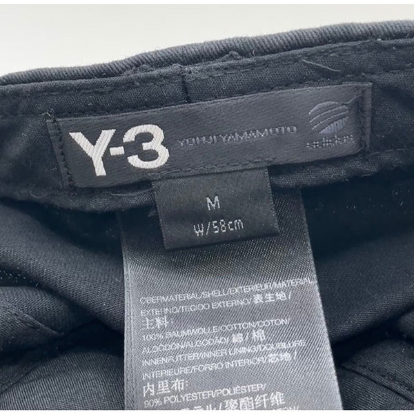 Adidas Y-3 Yohji Yamamoto Logo Cap Black Size M (58cm) Japan Designer Hat Rare