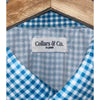 Collars & Co XL Blue Gingham Performance Polo Dress Collar Golf Shirt EUC