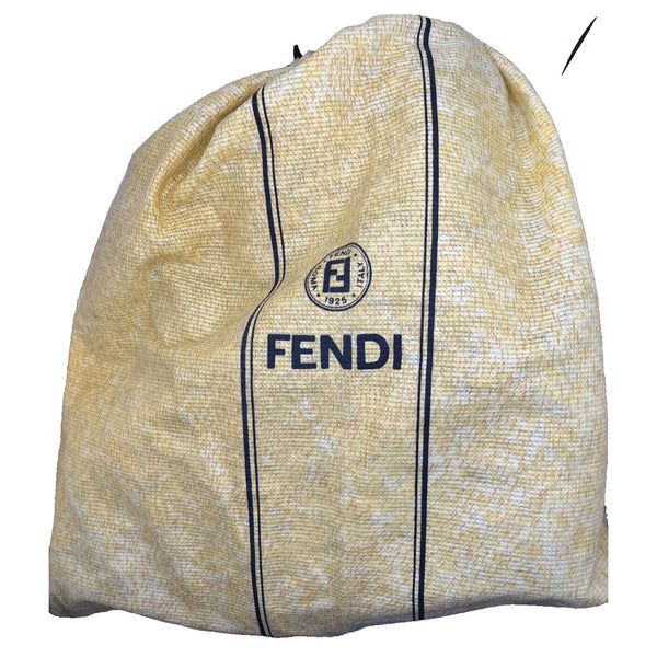 Fendi Purse PEQUIN BAG Striped Leather Gold Modern Pockets Organizer VNTG