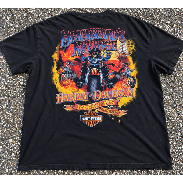 Harley Davidson Blackbeard's Revenge Roatan Honduras T Shirt 4XL Pirate Biker