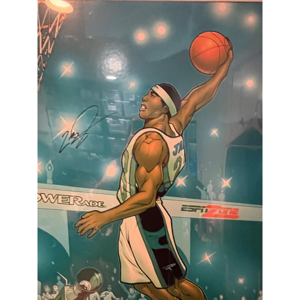 LeBron James Signed Powerade King James Lithograph JSA Auto Framed Rare 22x34