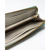 Fossil Zip Around Pebbled Leather Wallet Mint Green Gold Hardware Clutch