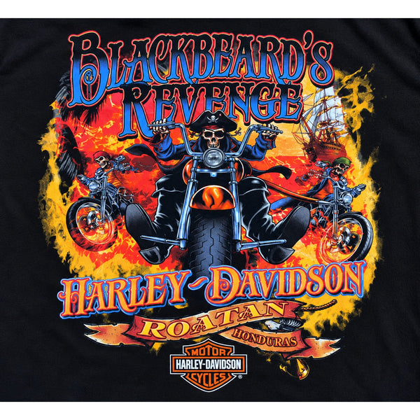 Harley Davidson Blackbeard's Revenge Roatan Honduras T Shirt 4XL Pirate Biker