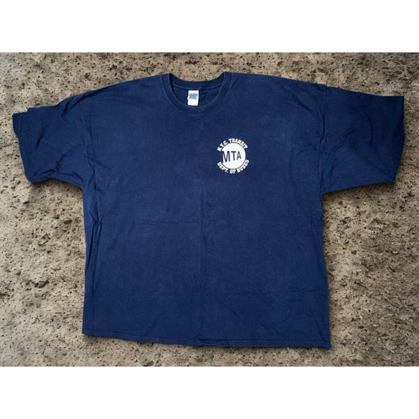 New York City NYC MTA Dept of Buses Graphic T-Shirt Navy 5XL Vintage 1990s