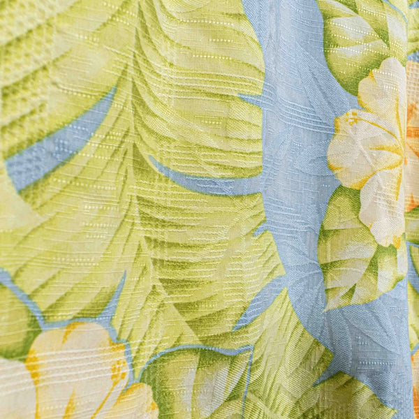 Tommy Bahama Silk Hawaiian Shirt XL Blue Floral Camp Collar Loop Resort Aloha