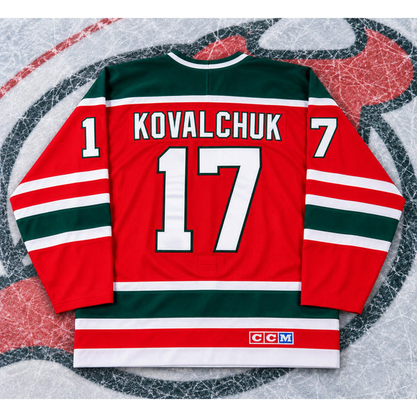 New Jersey Devils Ilya Kovalchuk #17 CCM NHL Jersey 2XL Red Green Retro