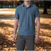 Vuori Strato Tech Polo Large Heather Blue Performance Stretch Golf Polo V188