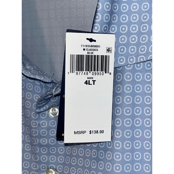 Polo Ralph Lauren Performance Polo Shirt 4XLT Big Tall Blue Print NWT Stretch