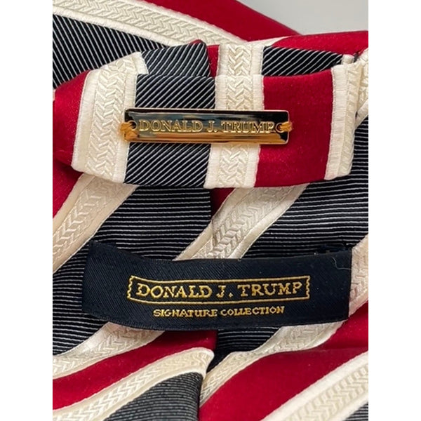 Donald J. Trump Signature Silk Striped Crest Tie Handmade