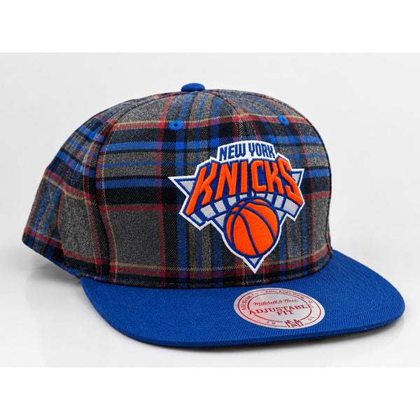 New York Knicks Mitchell & Ness Plaid Snapback Hat Cap NBA Rare Vintage Style