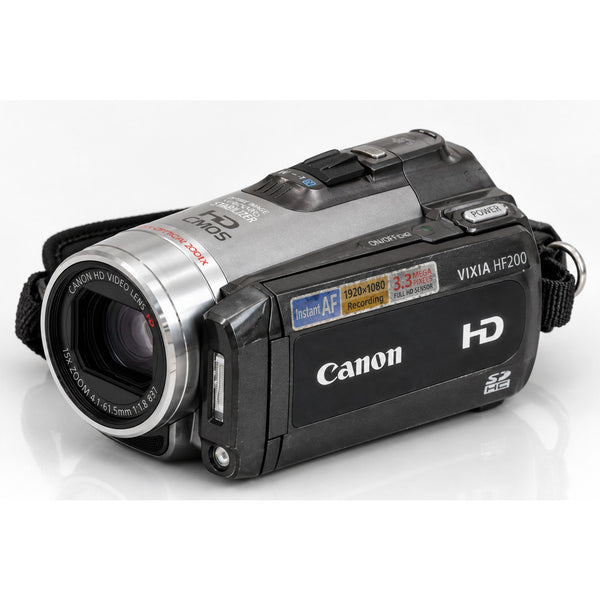 Canon VIXIA HF200 HD Camcorder 15x Optical Zoom 16GB SD Card No Charger Tested