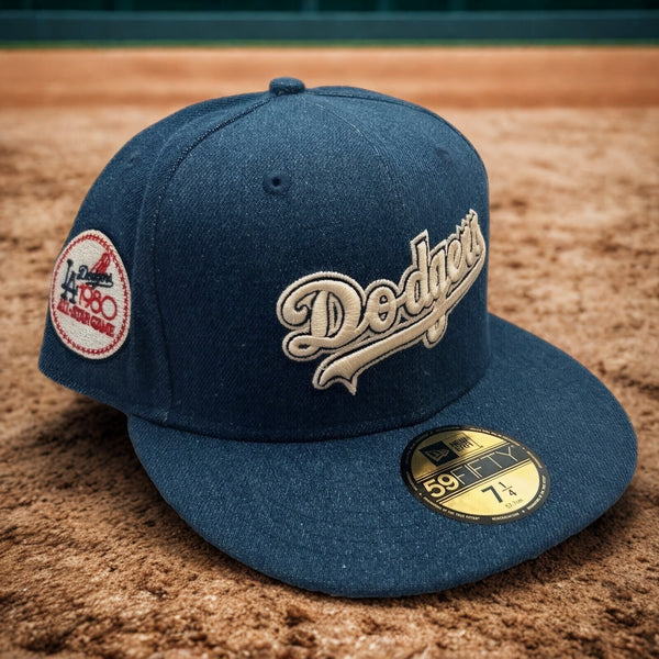 Los Angeles Dodgers Denim 1980 All Star New Era 59FIFTY Hat 7 1/2 MLB Fitted NWT