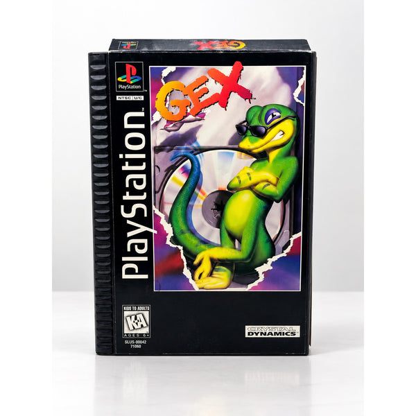 Gex PS1 PlayStation 1 Longbox CIB Complete 95 Crystal Dynamics Rare Black Label