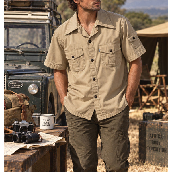 Levi's Sportswear Safari Shirt Jacket Men's L 60s 70s Vintage Khaki Rare
