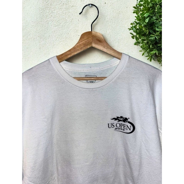 US Open 2014 Tennis T-Shirt Mens Large White USTA Grand Slam Love Graphic Tee