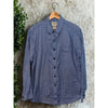 LL Bean Mens Large Blue Houndstooth Check Flannel Button Down Shirt Pocket
