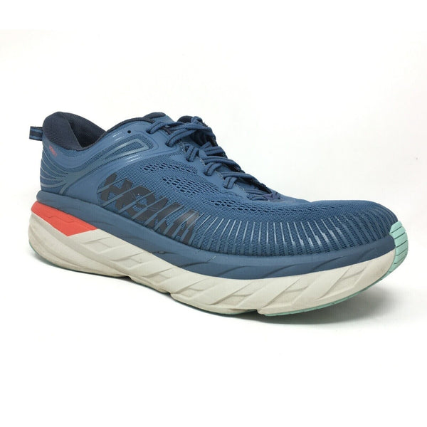 Hoka One One Bondi 7 Running Shoes Sneakers Mens Size 11.5 2E Blue Gray Athletic