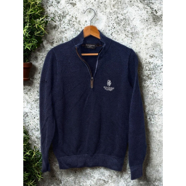 Glenmuir Old Course St Andrews 1/4 Zip Golf Pullover Sz. S Blue Premium Cotton