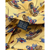 Burberry Silk Tie Fishing Fly Fisherman Scene Yellow Made In Italy Luxury