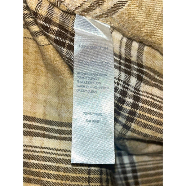 Todd Snyder Plaid Flannel Shirt Mens Medium Brown Button Down Cotton Casual