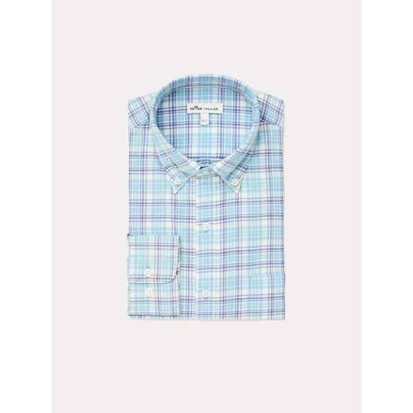 Peter Millar Boardsail Plaid Button Down Shirt Men's XL Cotton Silk $149 EUC