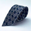 Gianni Versace Silk Tie Baroque Geometric Navy Gold Italy Vintage Medusa Luxury