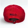 Polo Ralph Lauren Red Strapback Hat Black Pony Logo Adjustable Dad Cap Cotton