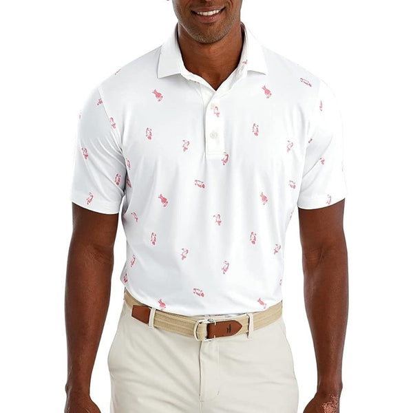 Johnnie-O Featherweight Toutou Bird Golf Polo Shirt Men’s Large White