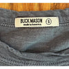 Buck Mason Curved Hem Slub Cotton T Shirt Sz. Small Blue Made in USA BM11001.102