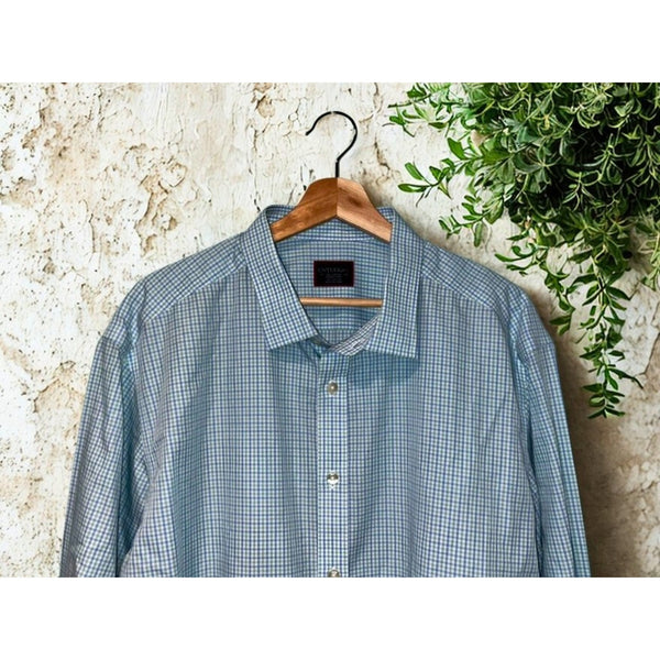 UNTUCKit Pio Cesare Button Down Shirt 2XL Check Plaid Long Sleeve Casual EUC