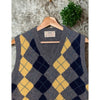 Lord Jeff Argyle Shetland Wool Sweater Vest USA Made Mens M Vintage 80s