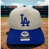 Los Angeles Dodgers 47 Brand Hitch Two Tone Natural Blue Snapback Hat OSFA NWT