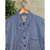 LL Bean Mens Large Blue Houndstooth Check Flannel Button Down Shirt Pocket