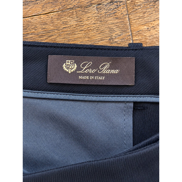 Loro Piana Women’s Cotton Stretch Slim Pants Black Italy Sz 48 US 12 36x26