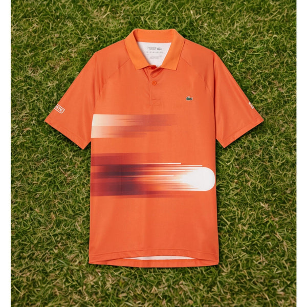 Lacoste Sport Novak Djokovic Ultra Dry Stretch Tennis Polo Shirt Orange XL NWOT