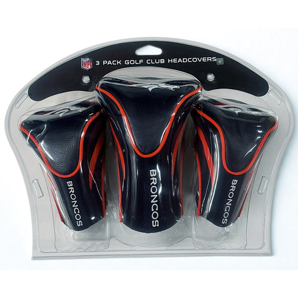 Denver Broncos NFL Golf Headcovers 3 Pack Driver Fairway Hybrid Team Golf NIP