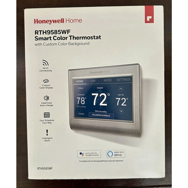 Honeywell Home RTH9585WF1004 Wi-Fi Smart Color Thermostat Silver New