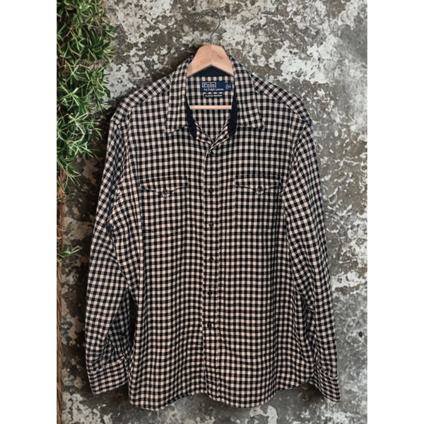 Polo Ralph Lauren Classic Western Shirt Mens XL Vintage Check Cotton Flannel