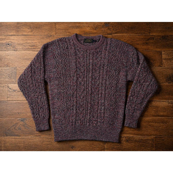 Eddie Bauer Cable Knit Sweater Men's L Cotton Irish Fisherman Marled Vintage