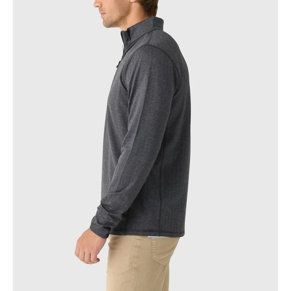 Greyson Tate Mockneck Pullover Men's M Gray Herringbone 1/4 Zip Golf Stretch