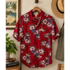 Banana Republic Safari Travel Hawaiian Shirt Floral Rayon Red Sz. Small Vintage