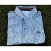 Greyson Erin Hills Den of Thieves Golf Polo Shirt XL Blue Dragon Print Stretch