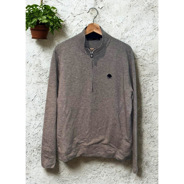 B Draddy 1/4 Zip Pullover Men’s Large Gray Pima Cotton Blend Golf Performance