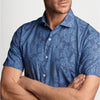 Peter Millar Crown Crafted Groves Cotton Sport Shirt XL Palm Print MS23XW09SUX