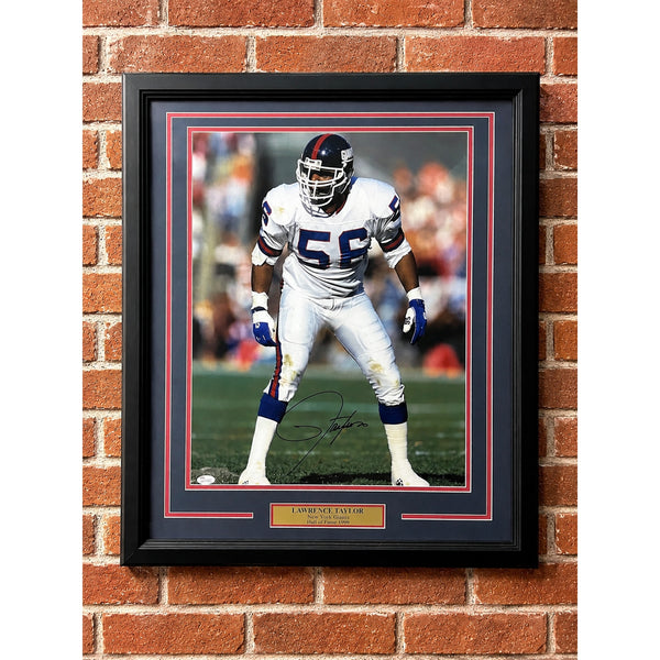Lawrence Taylor New York Giants Signed Autographed Framed 16x20 Photo JSA HOF
