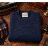Jamieson's of Shetland Wool Sweater Men's M Navy Blue Brushed Shag Scotland